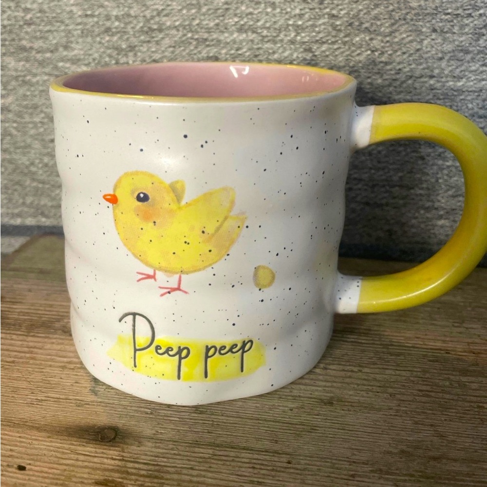 Global Designs NWOT spring chick peep peep ceramic coffee tea mug
